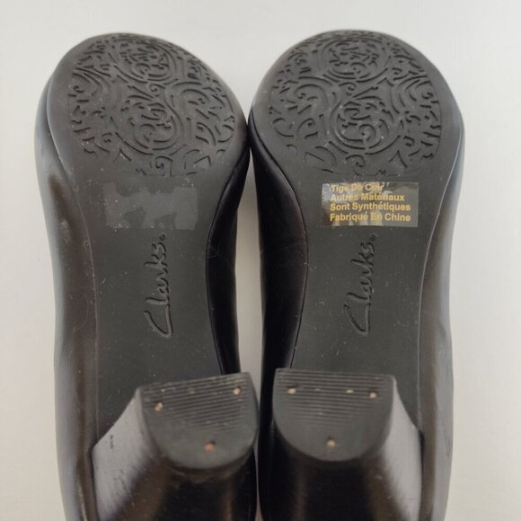Ladies SZ 6-1/2M Clarks Artisan Black Leather Pump - Picture 7 of 7